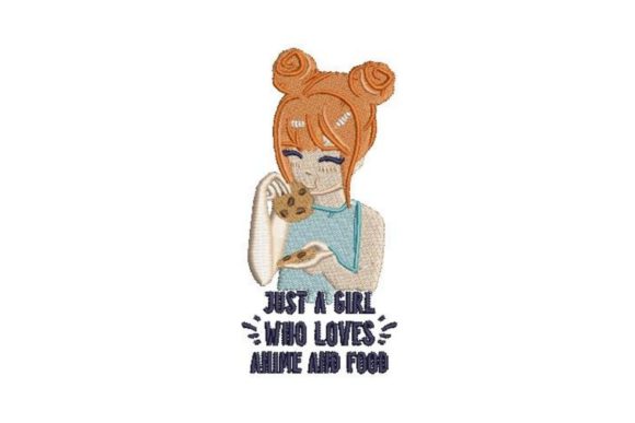 Anime Style Girl Eating a Cookie