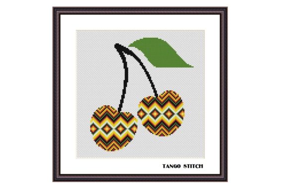 Aztec Ornament Cherry Cross Stitch