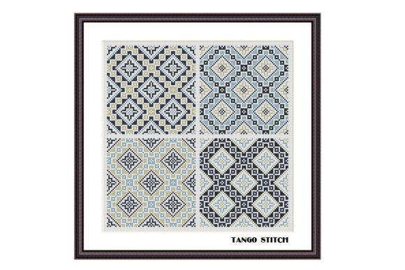 Beige Cross Stitch Ornament Easy Pattern