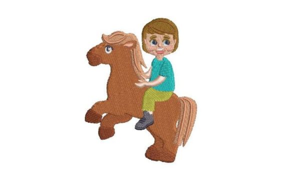 Boy Riding a Pony