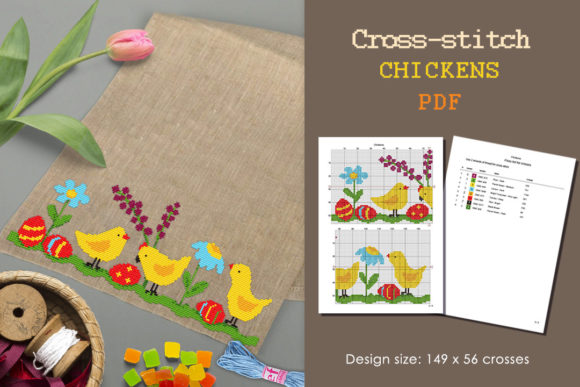 Cross Stitch Pattern Chickens