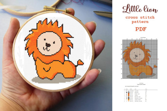 Cross Stitch Pattern Little Lion