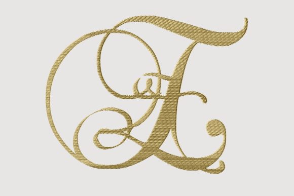 Monogram E Cursive Script Letter