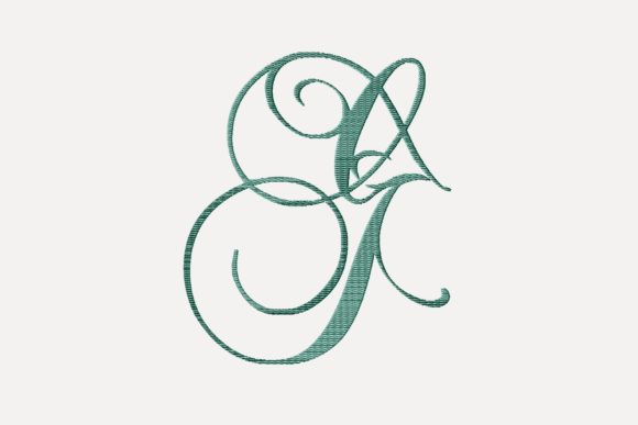 Monogram G Cursive Script Letter