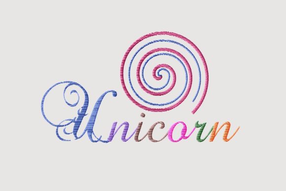 Unicorn Rainbow Color Cute Lettering
