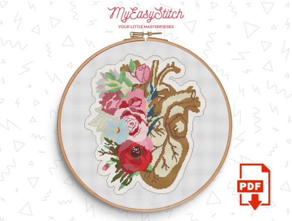 Vintage Heart Cross Stitch Pattern